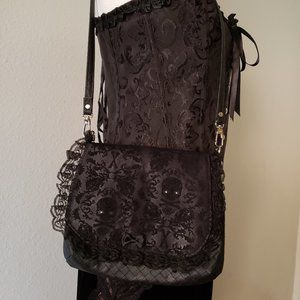 Black Lace & Skull Purse